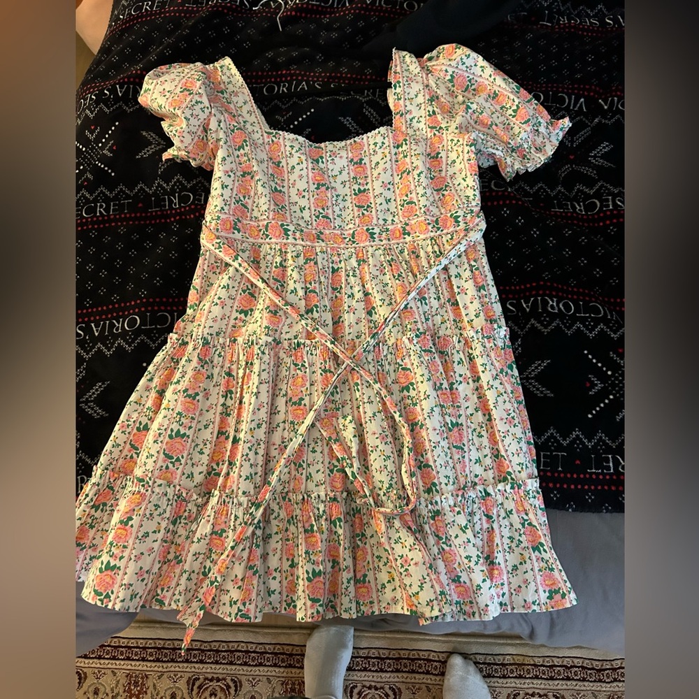 floral dress with puffy sleeves